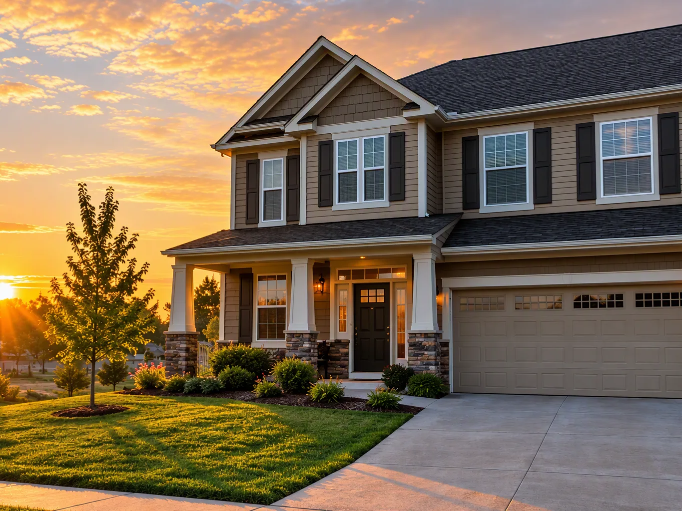 A home buyer / house flipper working on a residential home remodeling job — mid-task, hands, tools and the work itself in sharp focus, the rest of the space softly out of focus