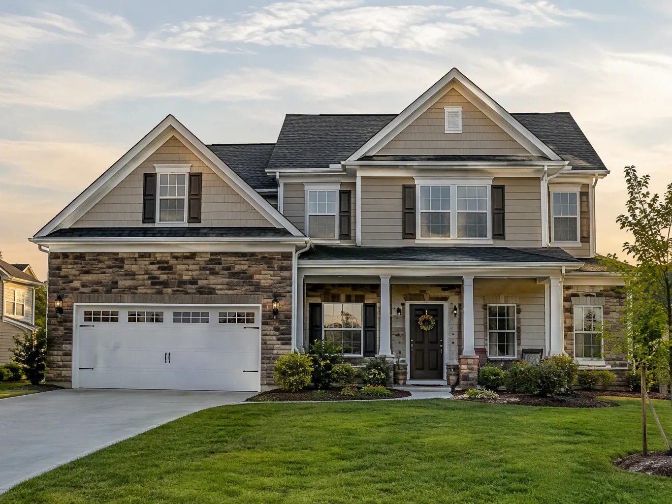 A home buyer / house flipper working on a residential fix and flip properties job — mid-task, hands, tools and the work itself in sharp focus, the rest of the space softly out of focus